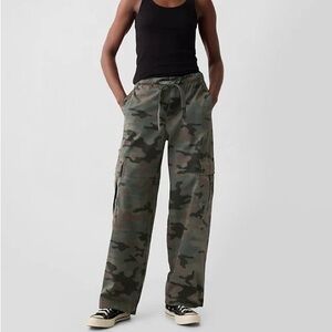 Gap Green Camo Street Wear Baggy Wide Leg Oversized Cargo Pants